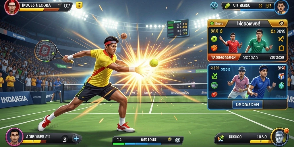 Screenshot menunjukkan level pertama dengan grafis yang memukau.