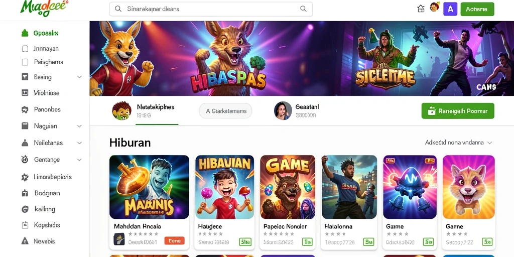 Tampilan menu utama dengan desain yang menarik.